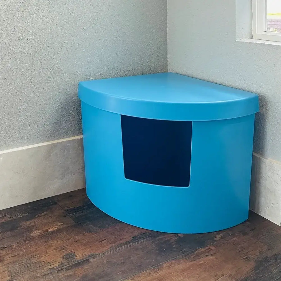 Kitangle Seamless Covered Litter Box :: Corner Style Front Entry