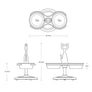 2-Bowl Raised Multi-cat Feeder with Ant-proof Base from Catswall