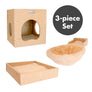 3-piece Wooden Catification Set from Armarkat :: Wall-mounted Cat Shelf, Hideaway & Hammock
