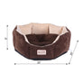 Mocha Faux Suede & Velvet Luxury Cat Bed from Armarkat