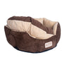 Mocha Faux Suede & Velvet Luxury Cat Bed from Armarkat