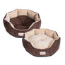 Mocha Faux Suede & Velvet Luxury Cat Bed from Armarkat
