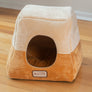 Two-tone Velvet Convertible Hideaway Cat Bed from Armarkat
