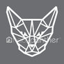 Geometric Cat Head Window Sticker