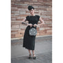 Hauspanther Black & White Hatbox Purse