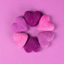 Eco-friendly Wool Felt Heart Cat Toys (Set of 3 toys)