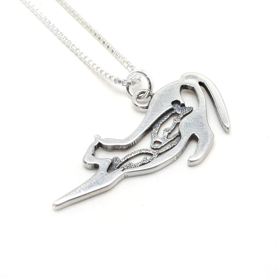 Sterling Silver Satisfied Cat Pendant (chain sold separately)