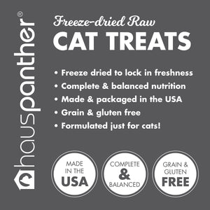 Hauspanther Freeze-dried Raw Complete & Balanced Cat Treats 1.5 oz. MADE IN THE USA