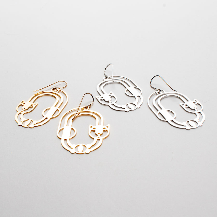 Cat Modern Designer Cat Earrings