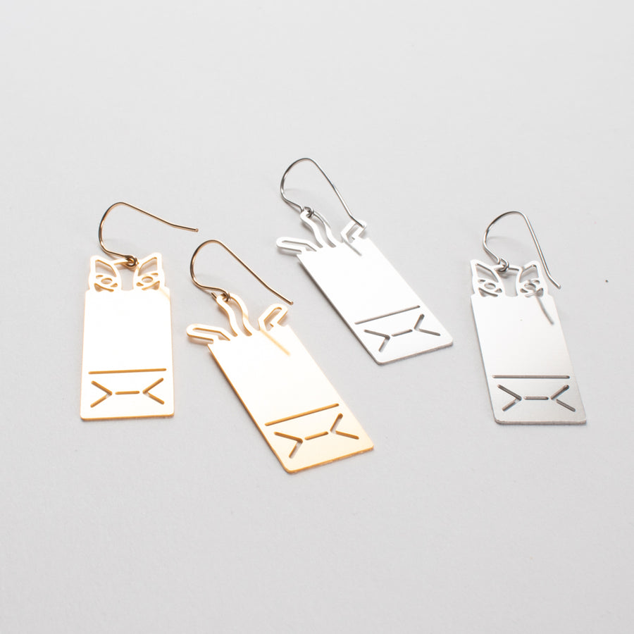 Cat Modern Designer Cat Earrings