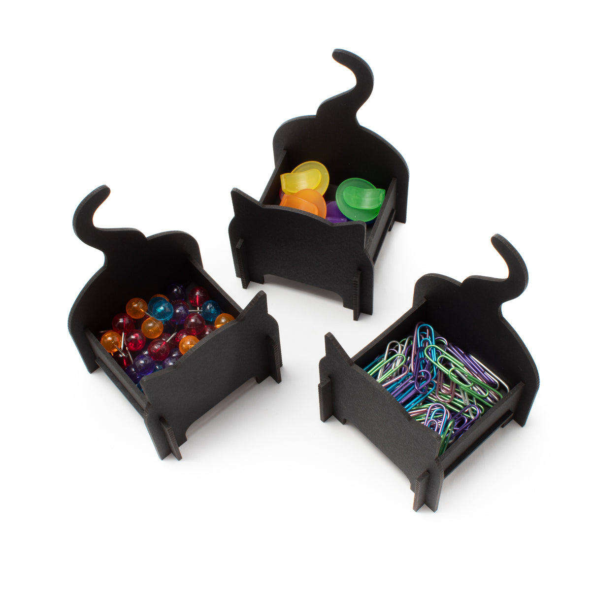 Kitty Caddy: Black Cat Desk Organizer