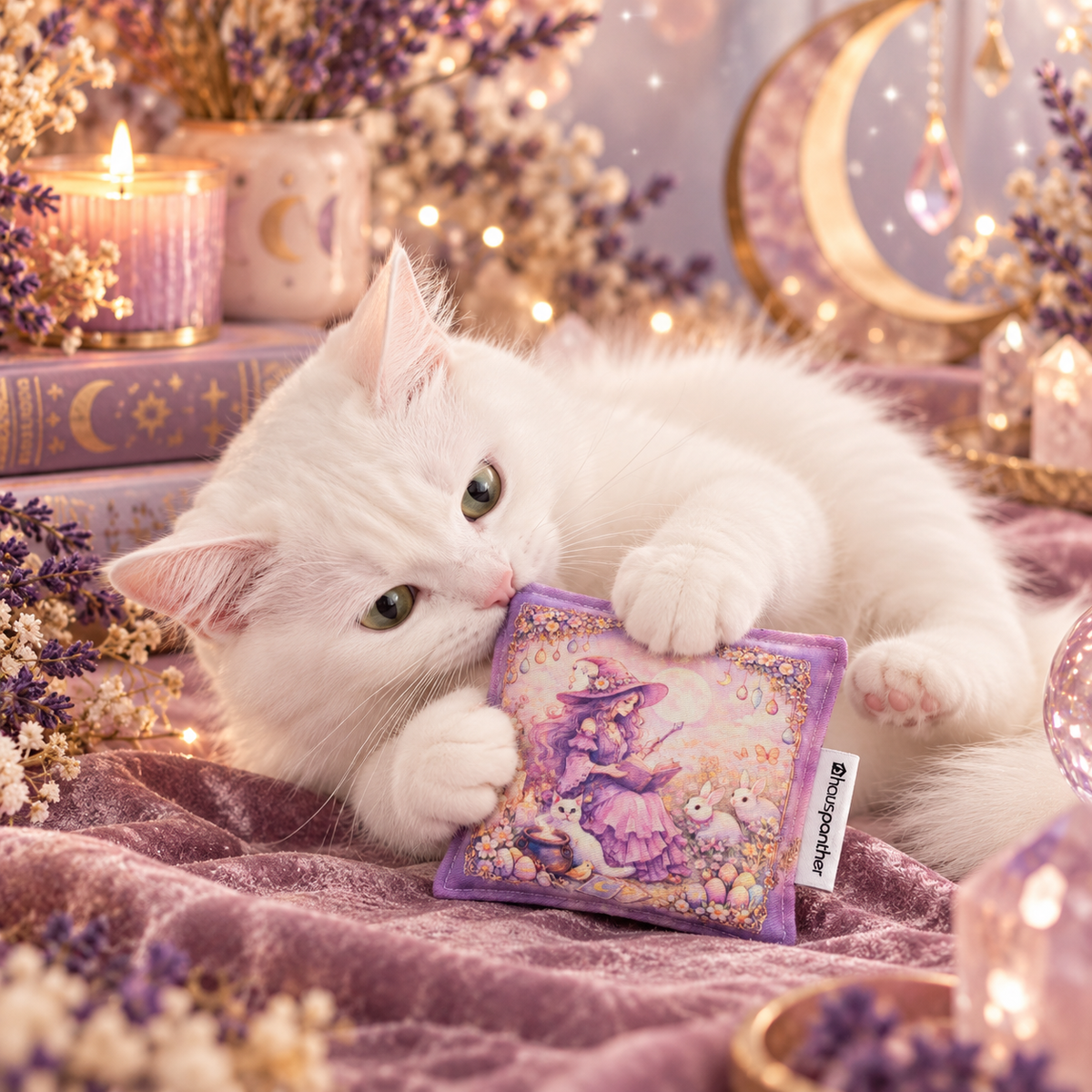 Ostara Witch Catnip & Silvervine Crinkle Pillow Cat Toy