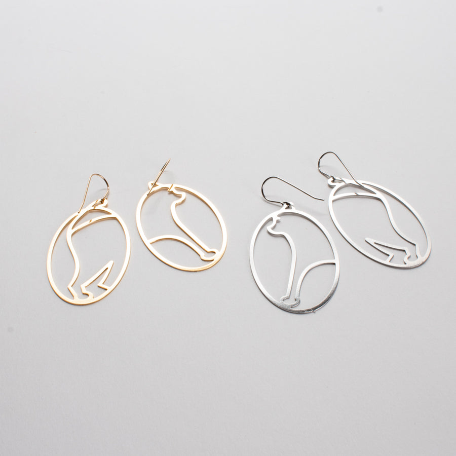 Cat Modern Designer Cat Earrings