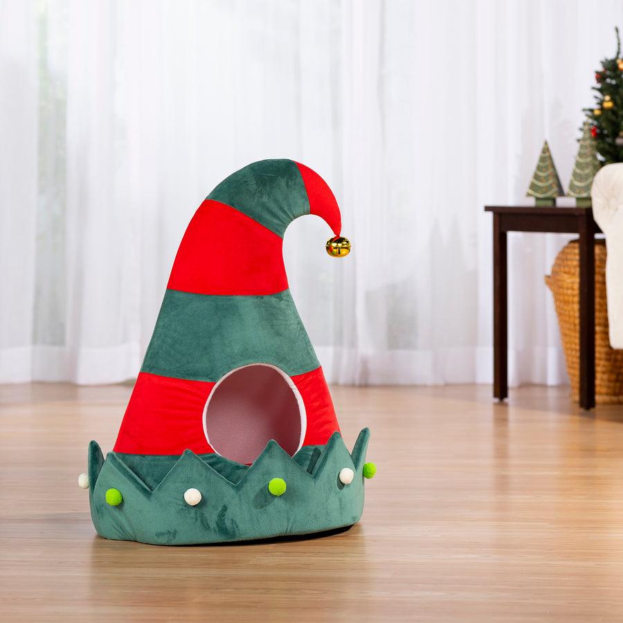 Jingle's Elf Cap Cat Hideaway from Prevue Pet