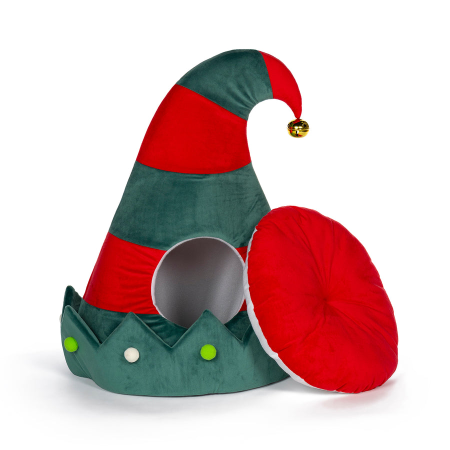 Jingle's Elf Cap Cat Hideaway from Prevue Pet