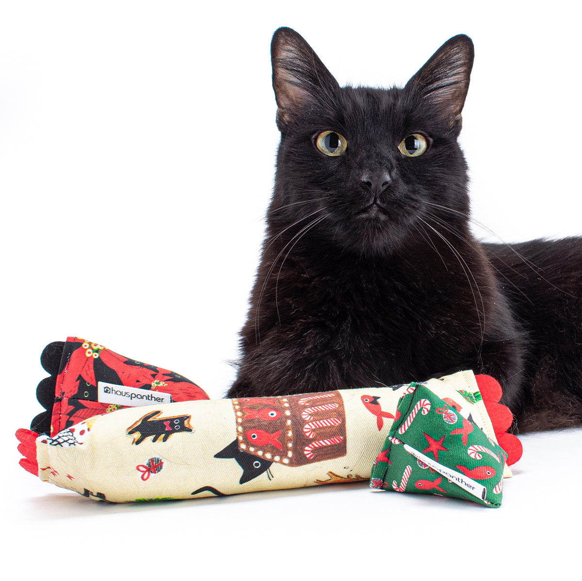 LeezaWorks + Hauspanther Holiday Cat Toys