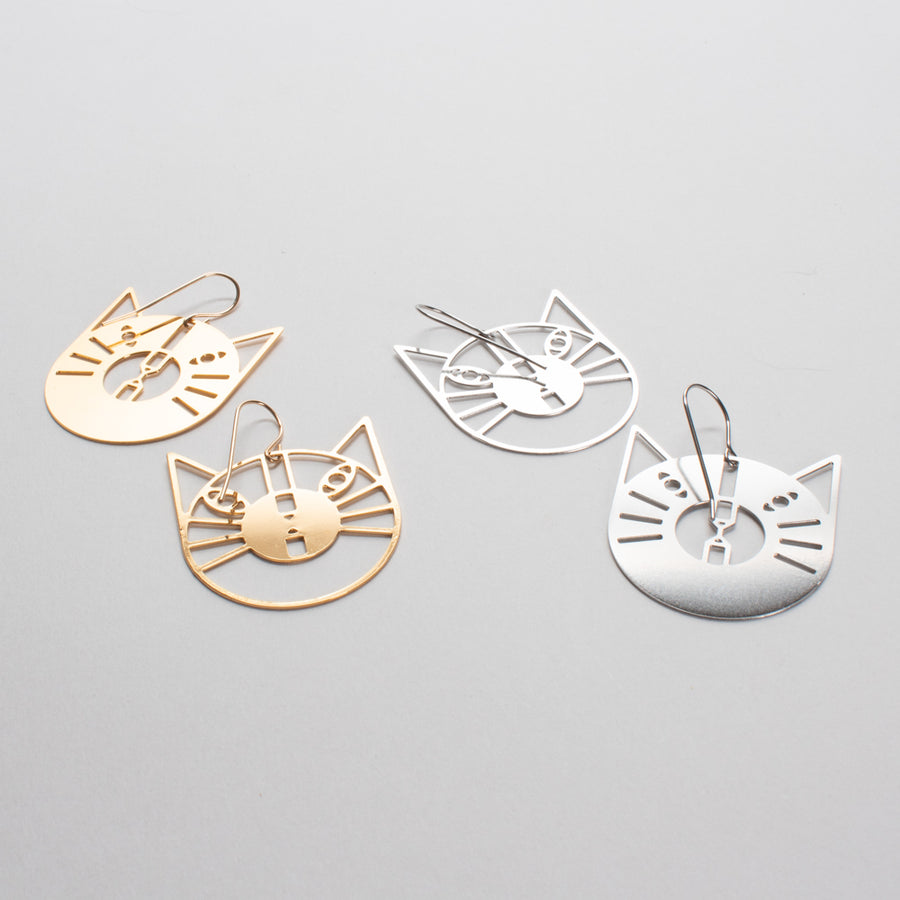 Cat Modern Designer Cat Earrings