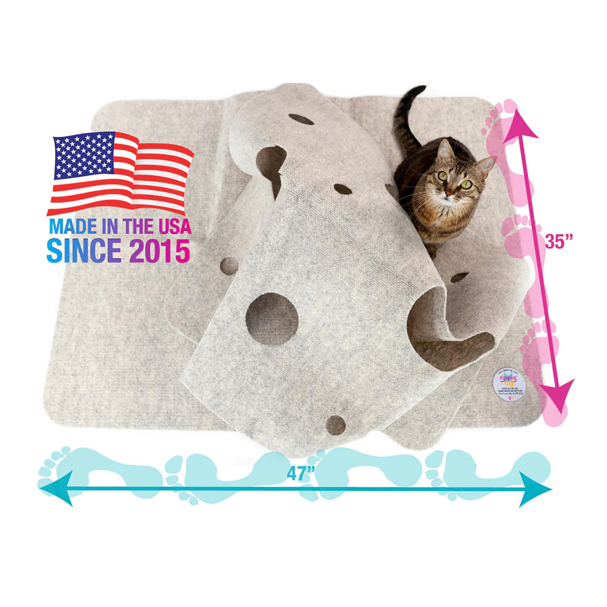 The Ripple Rug Cat Activity Mat - Made in the USA