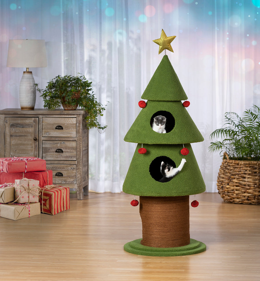 Santa Kitty's Christmas Wonderland Cat Tower from Prevue Pet