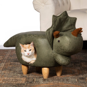 Dinosaur Cat Hideaway & Ottoman from Prevue Pet