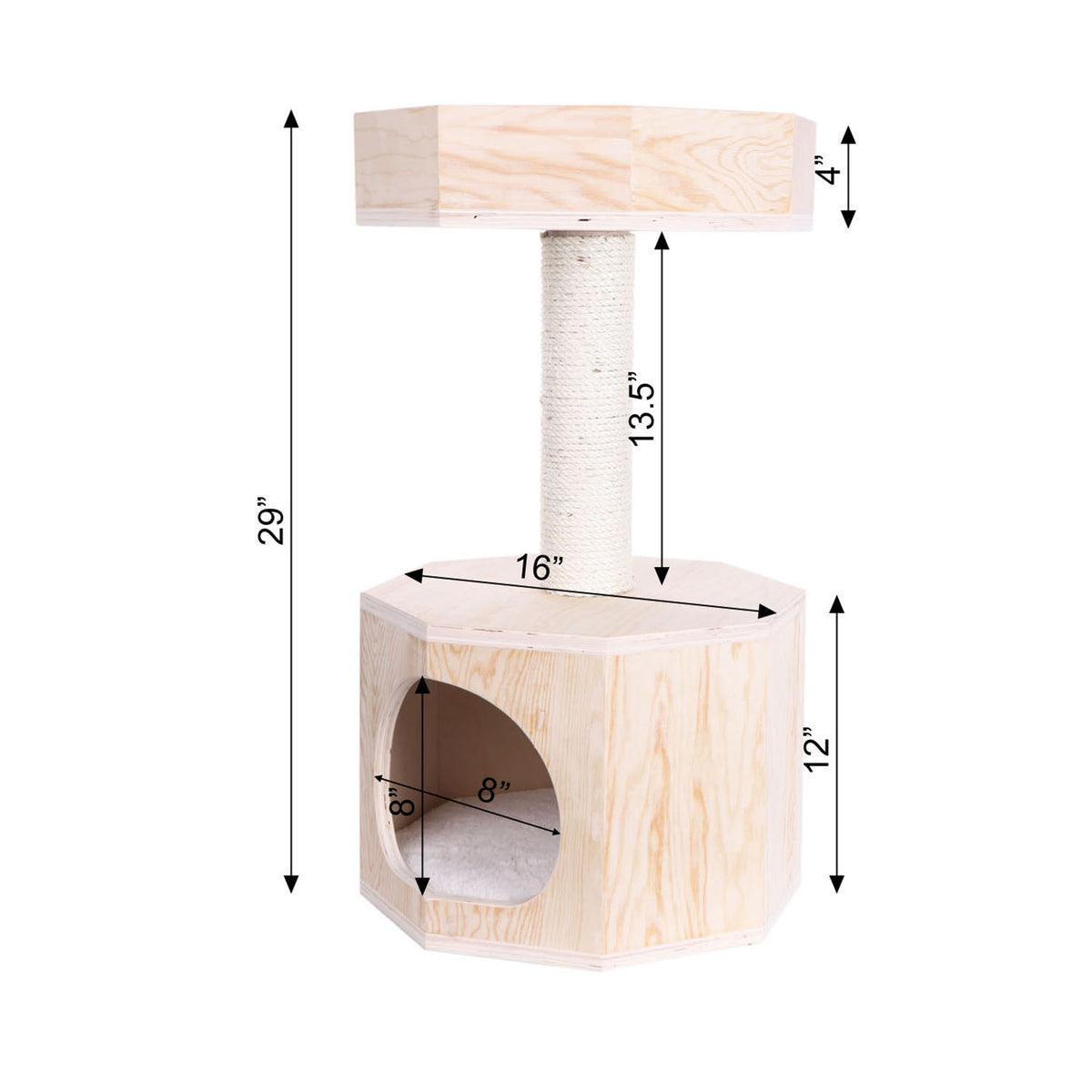 29" Single-platform Premium Wood Cat Tree from Armarkat