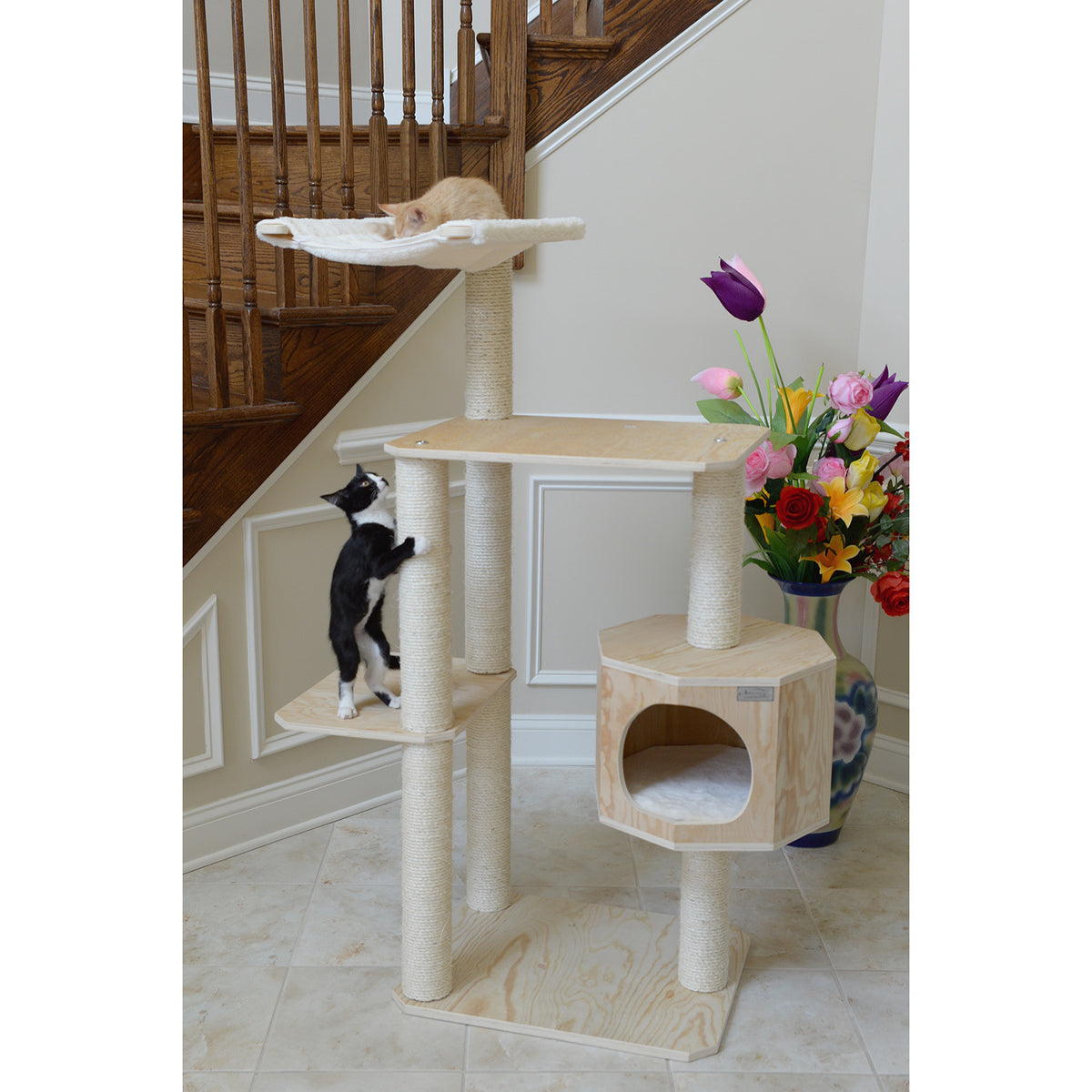54" Multi-platform Premium Wood Cat Tree from Armarkat