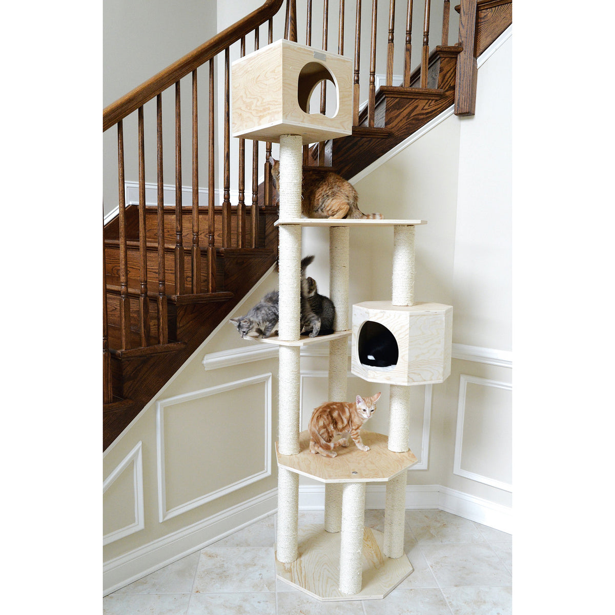 85" Multi-platform Premium Wood Cat Tree from Armarkat
