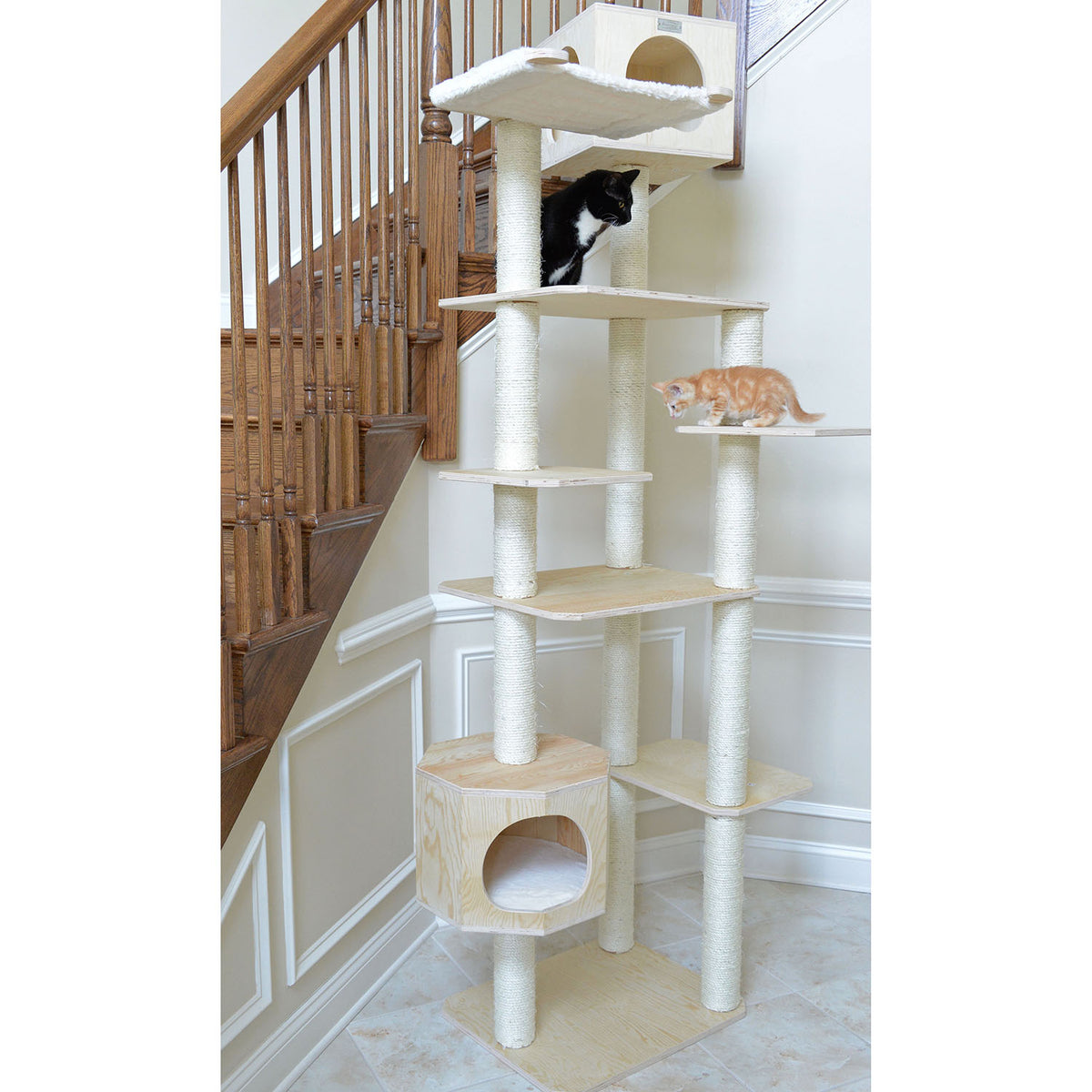 89" Multi-platform Premium Wood Cat Tree from Armarkat