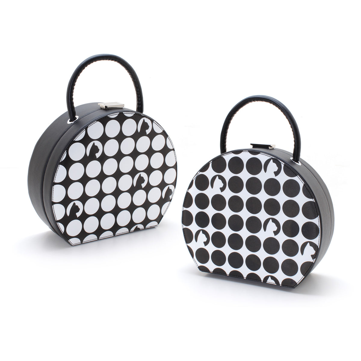 Hauspanther Black & White Hatbox Purse
