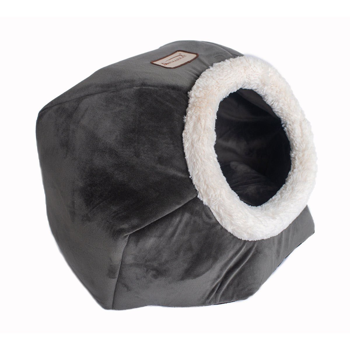 Luxe Grey Velvet Hideaway Cat Bed from Armarkat