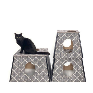 Happystack 3-Story Cat Tower :: Trellis Pattern LIMITED EDITION