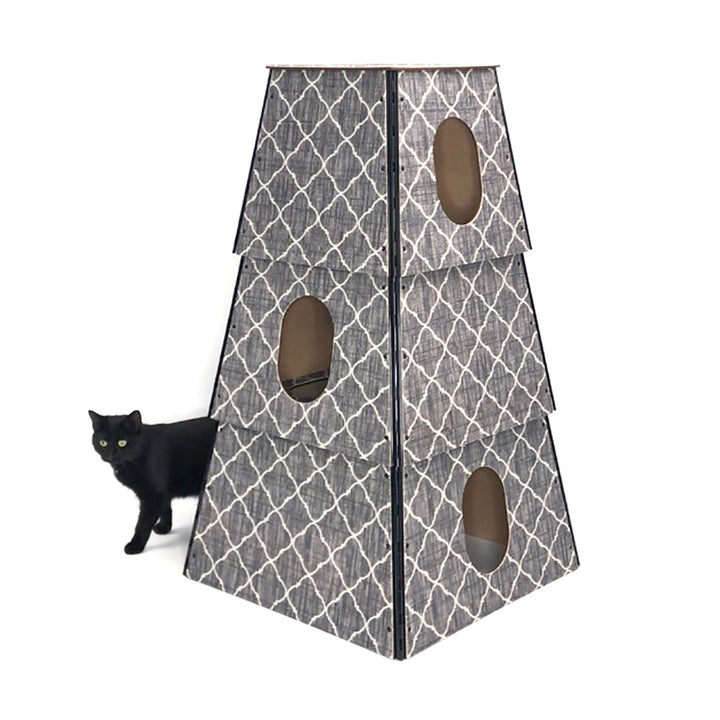 Happystack 3-Story Cat Tower :: Trellis Pattern LIMITED EDITION