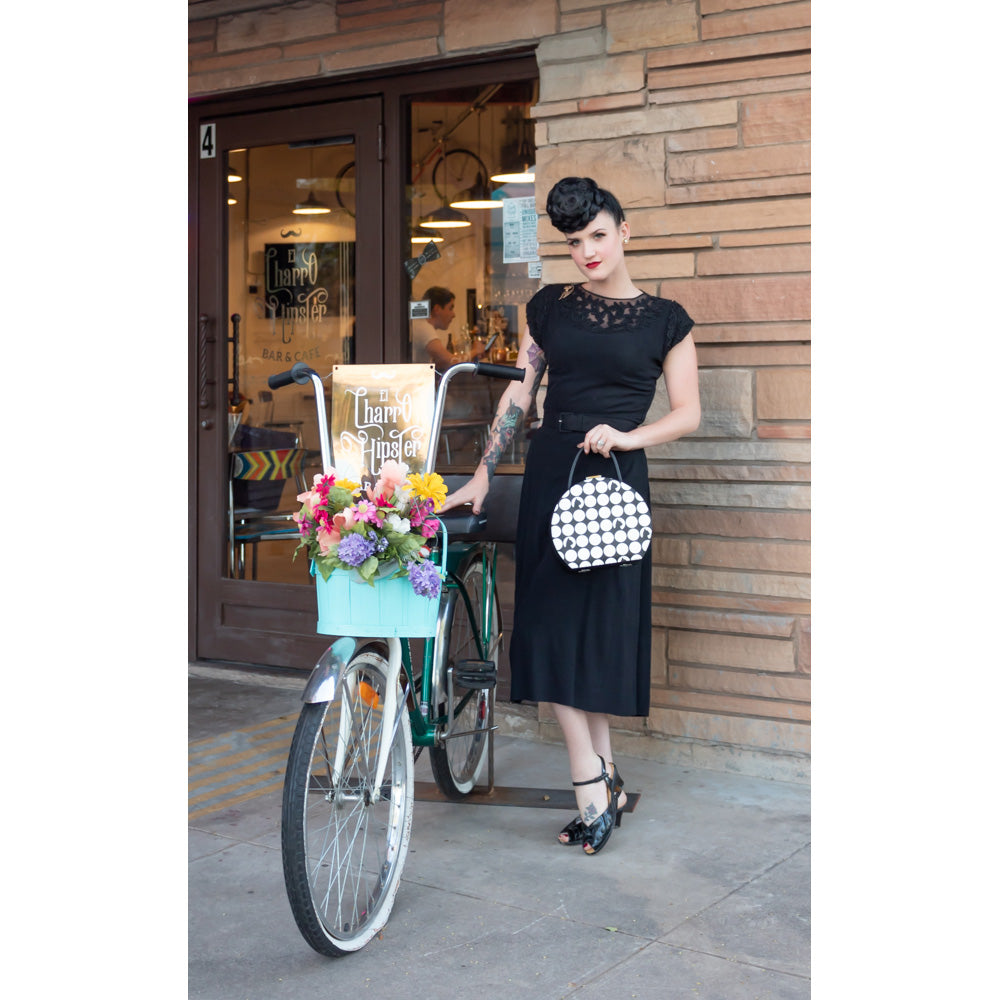 Hauspanther Black & White Hatbox Purse