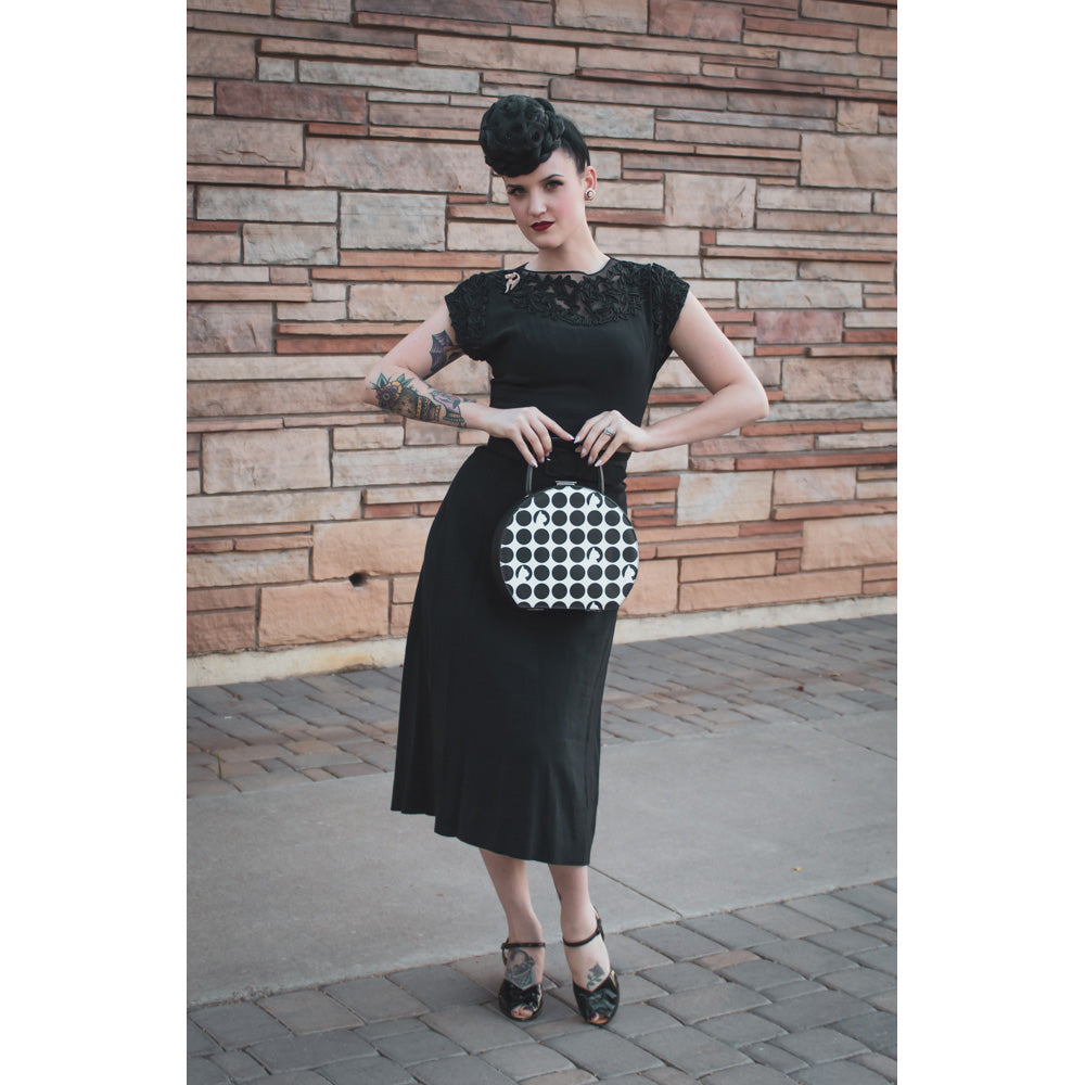 Hauspanther Black & White Hatbox Purse