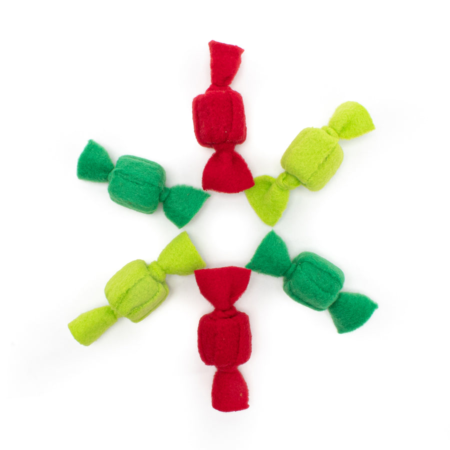 Holiday Taffy Roll Cat Toys (set of 6 toys)