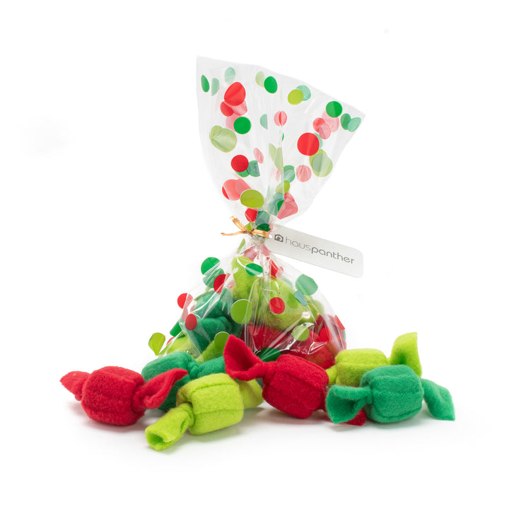 Holiday Taffy Roll Cat Toys (set of 6 toys)