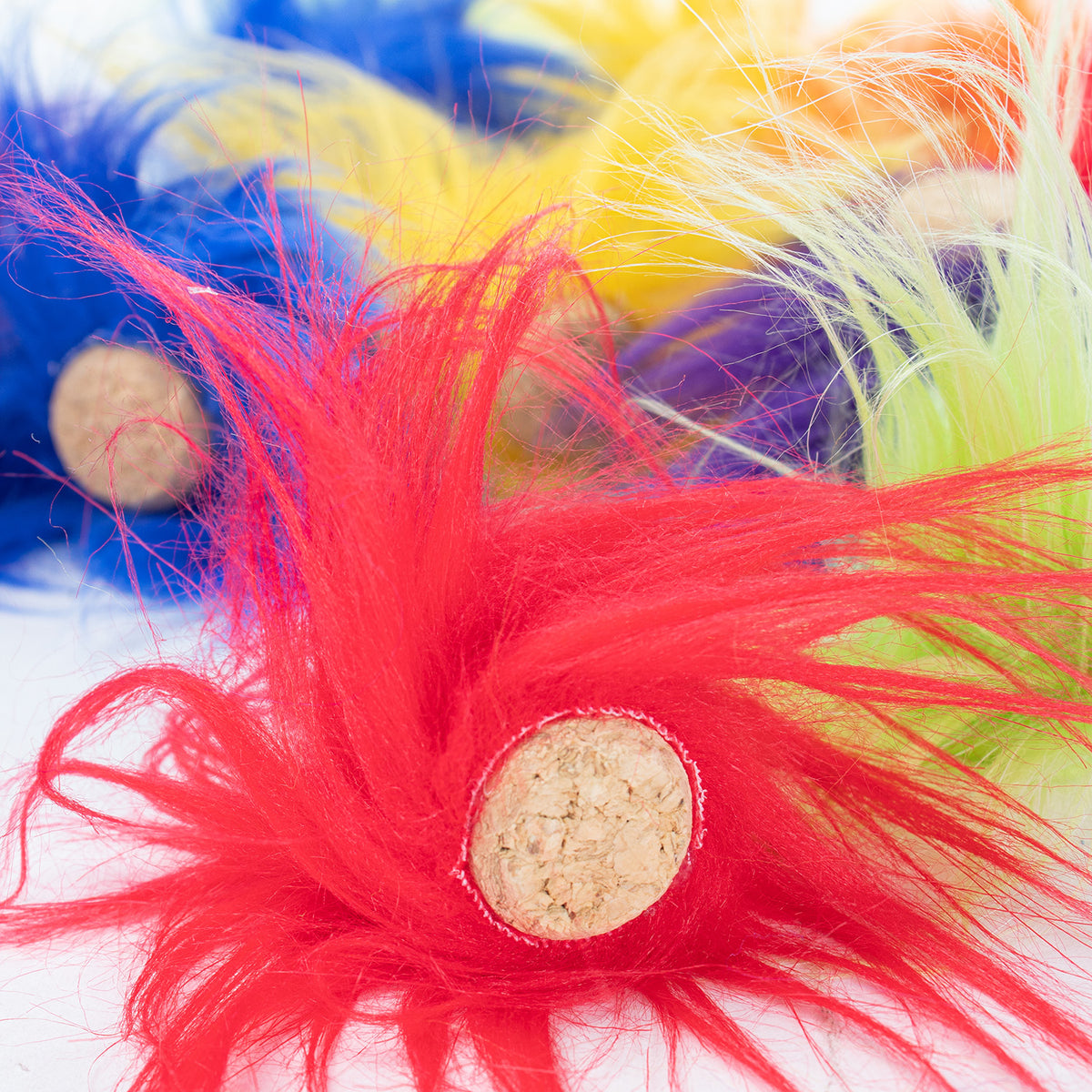 Fur Cork Cat Toys :: RAINBOW COLLECTION (set of 6 toys)