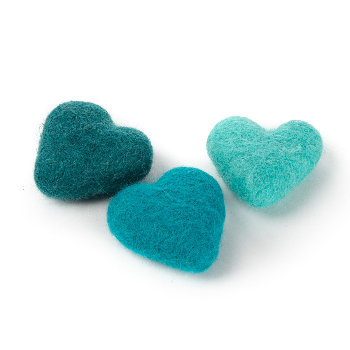 Eco-friendly Wool Felt Heart Cat Toys (Set of 3 toys)