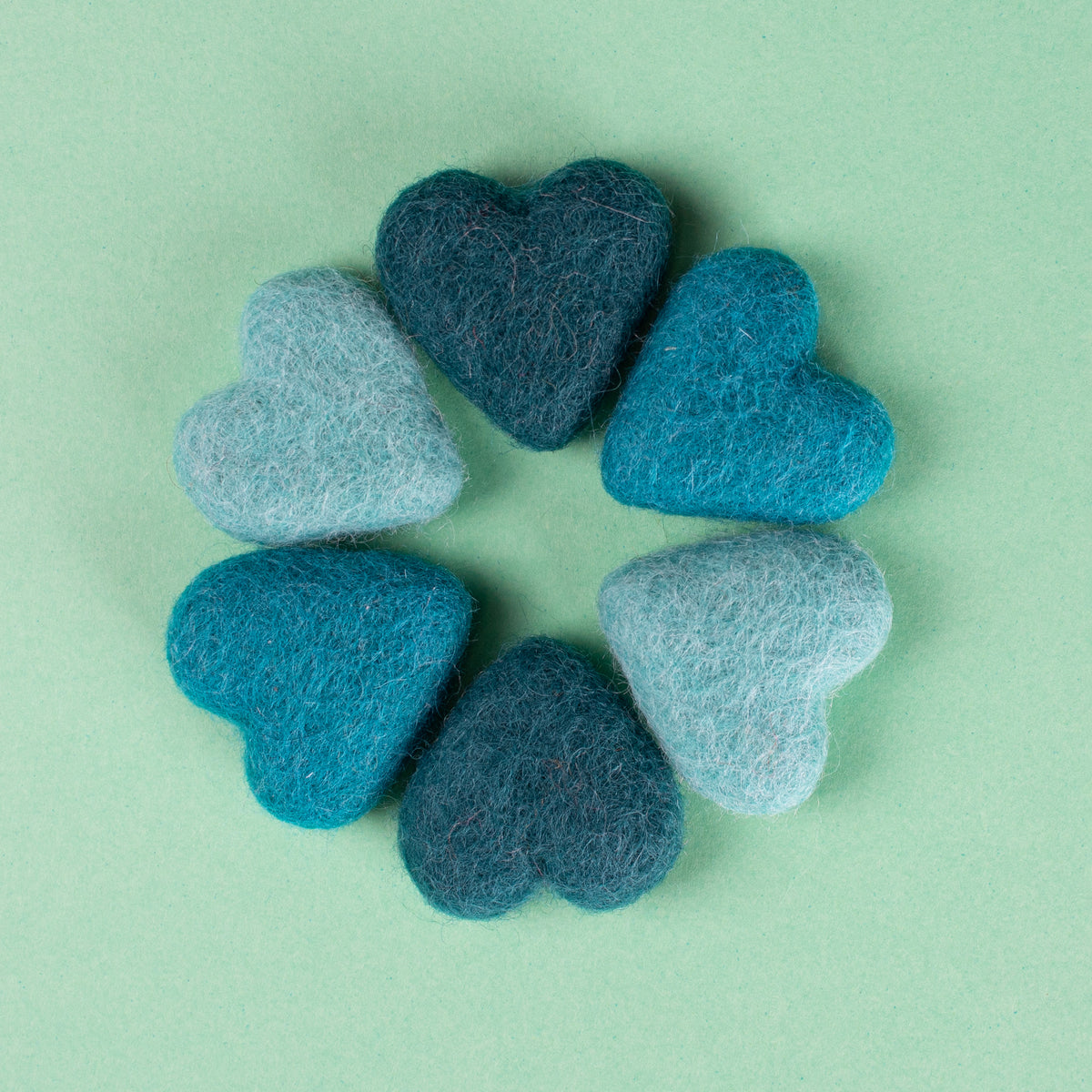 Eco-friendly Wool Felt Heart Cat Toys (Set of 3 toys)