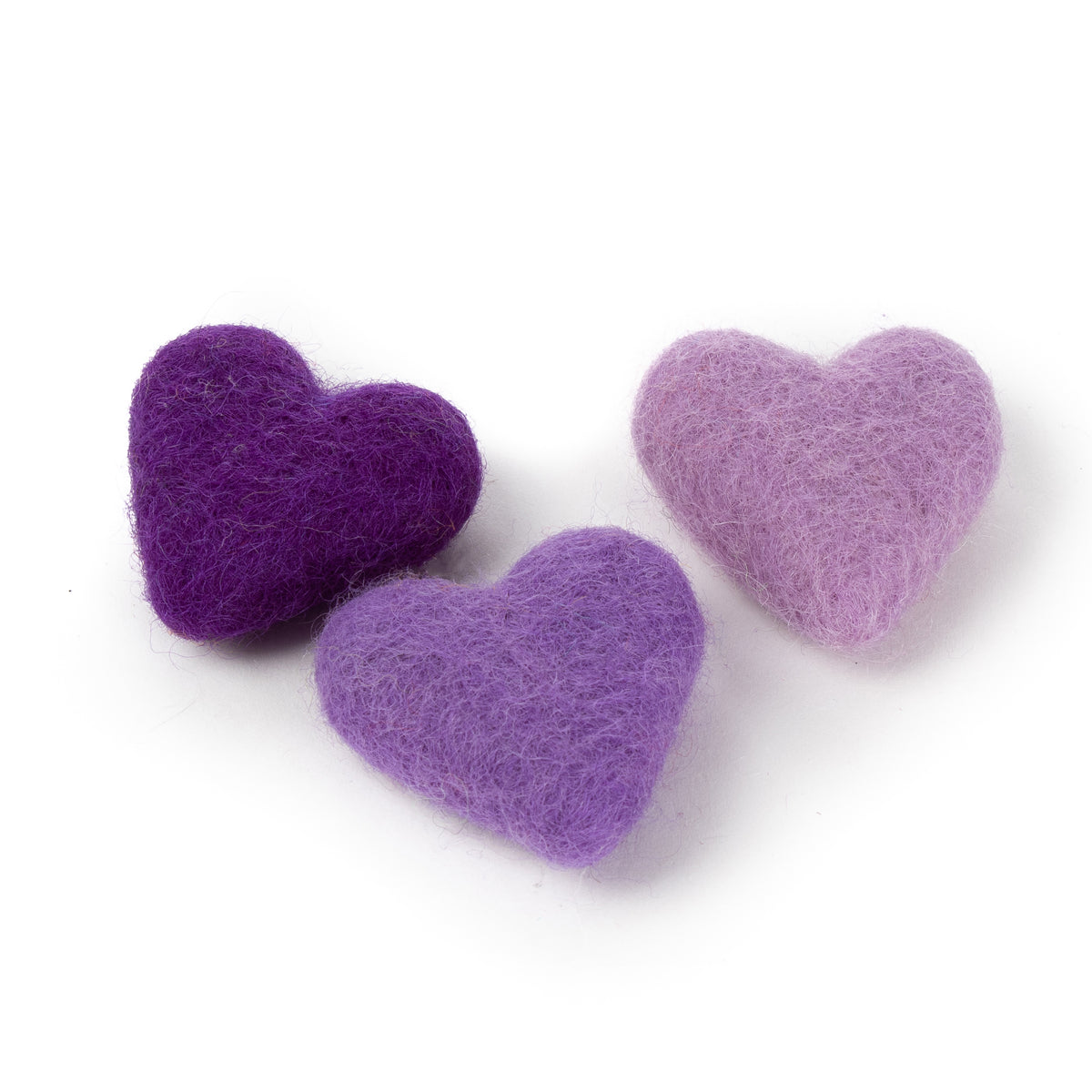 Eco-friendly Wool Felt Heart Cat Toys (Set of 3 toys)
