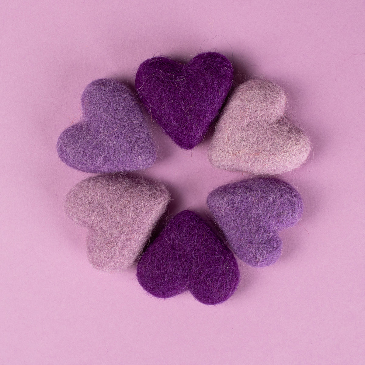Eco-friendly Wool Felt Heart Cat Toys (Set of 3 toys)