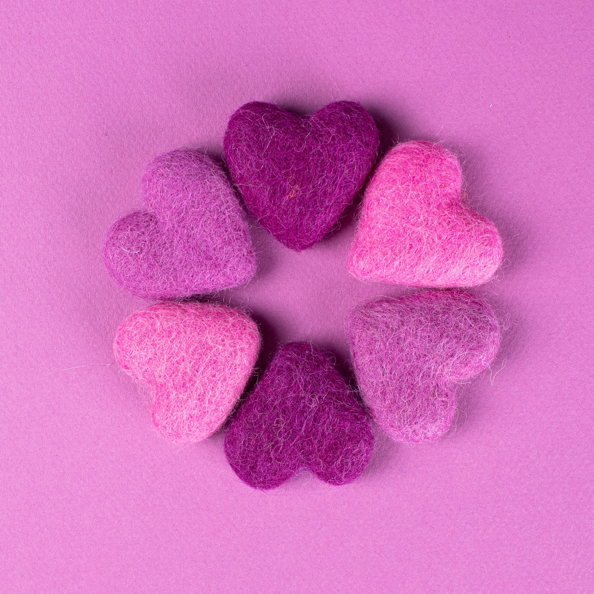 Eco-friendly Wool Felt Heart Cat Toys (Set of 3 toys)
