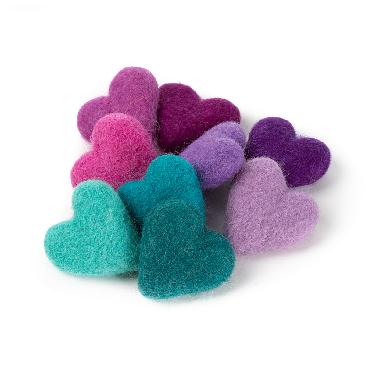 Eco-friendly Wool Felt Heart Cat Toys (Set of 3 toys)
