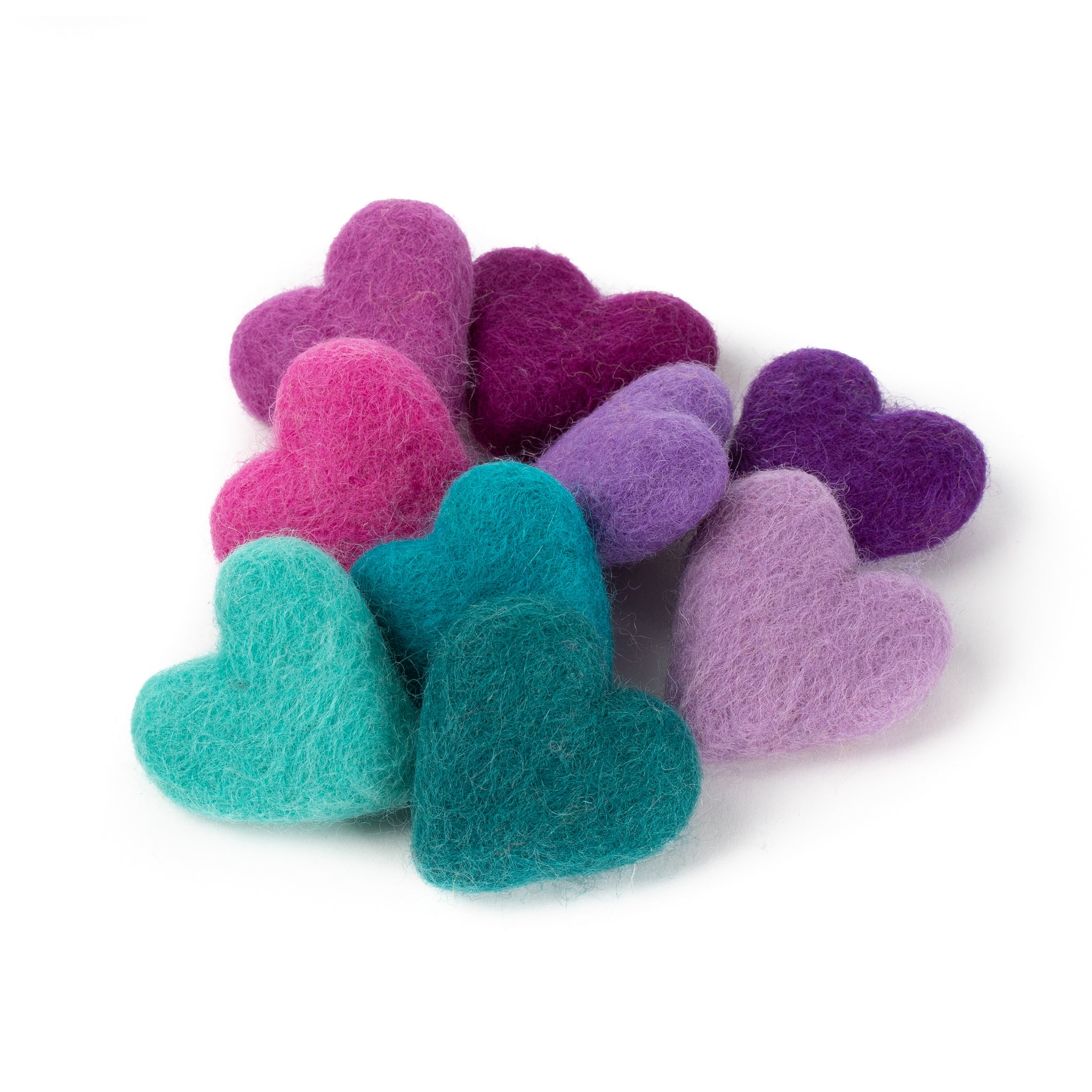 Playfully Ever After 3 inch Felt Hearts 35pc - Neon Pink