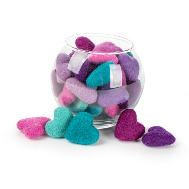 Eco-friendly Wool Felt Heart Cat Toys (Set of 3 toys)