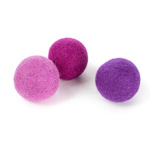 Eco-friendly Wool Felt Ball Cat Toys (Set of 3 toys)