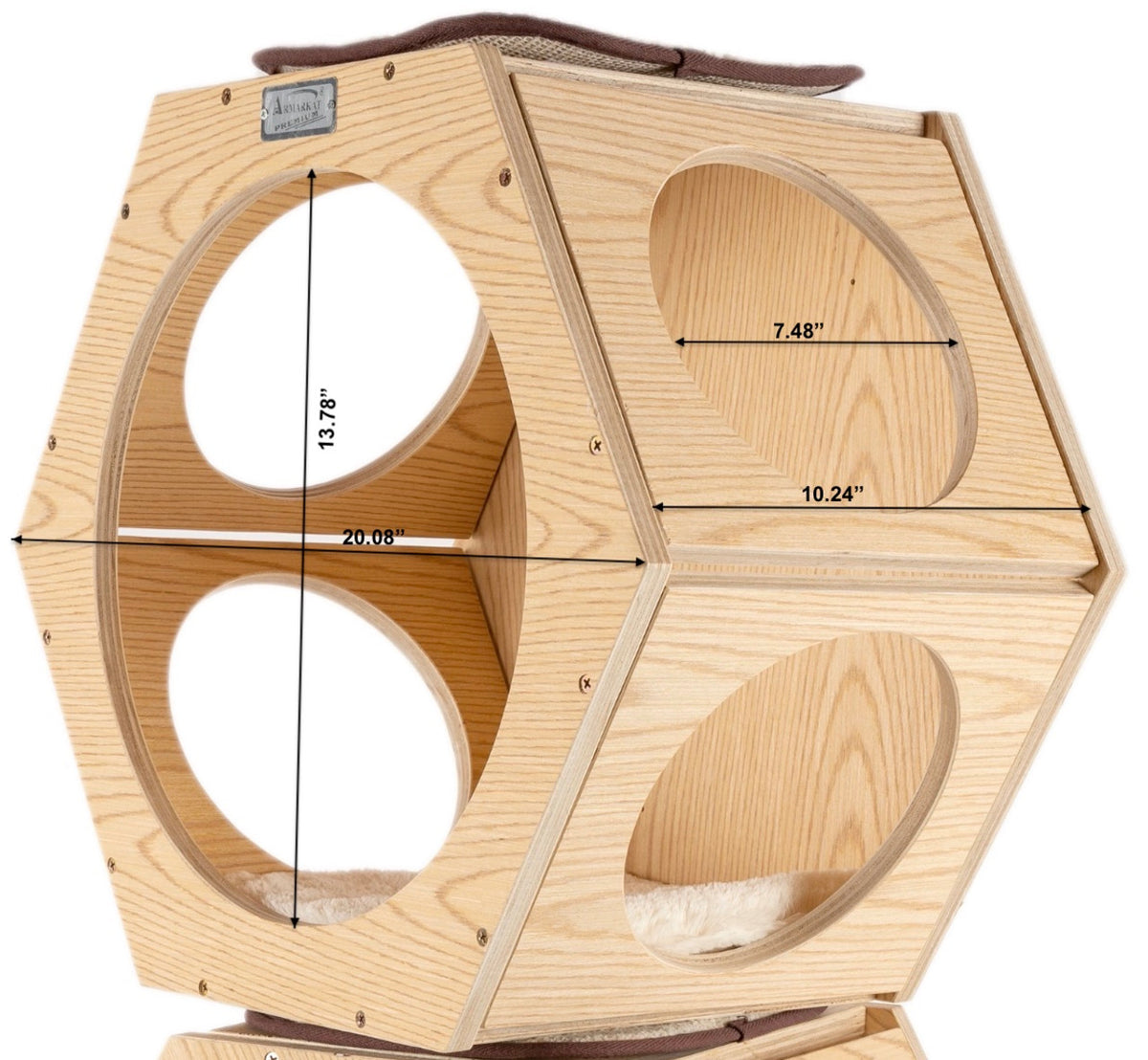Wall-mounted Hexagonal Wood Climber & Hideaway from Armarkat (set of 2)