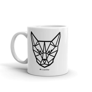 Geometric Cat Head Ceramic Mug